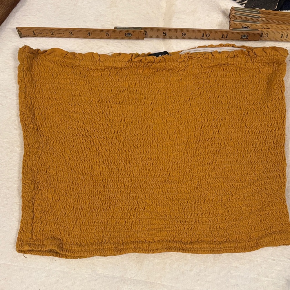 Gold Smocked Tube Top